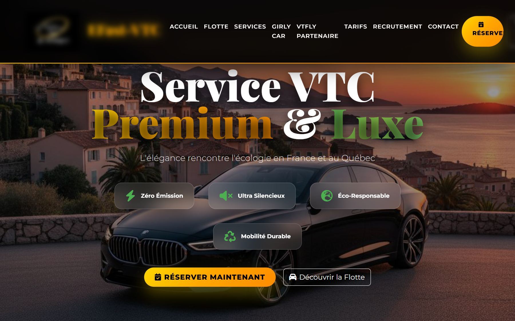 Aperçu du projet Site vitrine VTC électrique & luxe